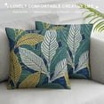 thumbnail image 3 of Chilfamy Leaf Wall Navy Blue Pine and sage Green Leaves Golden Lines Throw Pillow Covers Sofa Pillowcase Car Square Throw Pillowcases Home Decoration White, 3 of 5