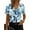 Light Blue#05, variant on JTZGDY Cute Summer Tops for Women Dressy Casual Floral Pattern Print Short Sleeve Cowl Neck Graphic T-Shirts Loose Fit Cozy Tunic Blouse Blue#02 M