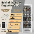 thumbnail image 4 of Over the Door Hanging Shoe Organizer, 2 Pack, 30 Breathable Mesh Pockets, Closet Rack Storage Holder Stay in Place Hooks Hang on Closets, Hanger Holds Up to 40 lbs, Shoes, Accessories, Gray, 4 of 5