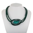 thumbnail image 1 of Collar para mujer, joyería para mujer, joyería para mujer, personalidad creativa, resina, cordón de cuero, collar geométrico, joyería para mujer, collar grande, 1 of 2