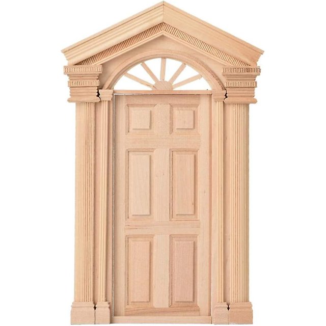 Mini puerta de madera para casa de muñecas, accesorios para ventanas, ventana a prueba de viento para muñecas para niños mayores de 3 años, 1:12