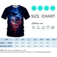 thumbnail image 4 of WHNBCW Men's Patriotic Skull T-Shirt – American Flag & Lightning Graphic Tee – 3D Demon Skull Design for Casual, Festivals, and Biker Style, 4 of 7