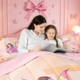 thumbnail image 4 of meiyoeat Personalized Initial P Twin Comforter Sets,Vintage Botanical Flowers Bedding Set For Girl,Pink Reversible,2 Pieces,1 Comforter and 1 Pillowcase, 4 of 7