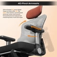 thumbnail image 3 of Pinmoco Ergonomic Office Chair with Footrest, High Back Mesh Desk Chair with Flip-up Arms and Lumbar Support, Gray Mesh, 3 of 10