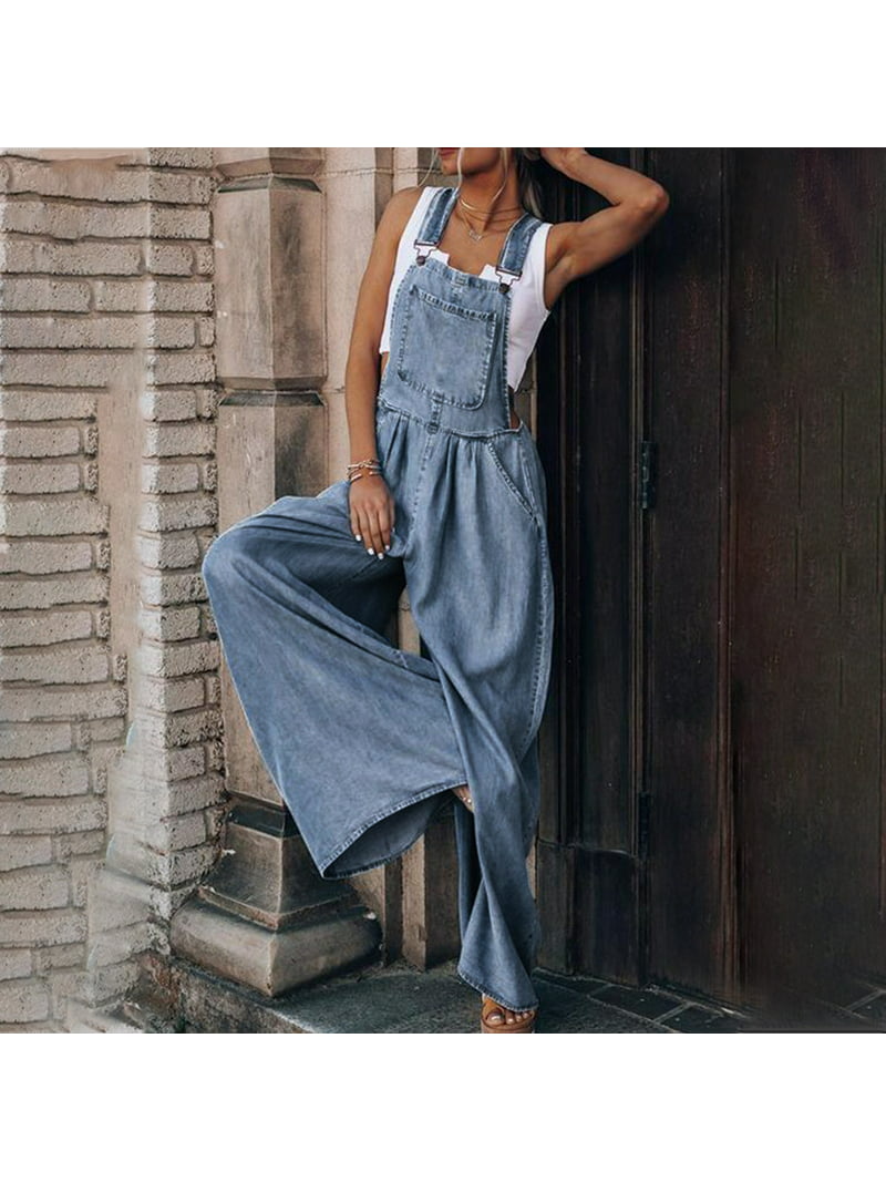 Size Jumpsuits Women Fashion Women Summer Casual Sexy Sleeveless Solid Color Bandage Wide Leg Pants Jumpsuits Monos, Y Overoles Para Mujer - Walmart.com