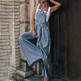 thumbnail image 2 of SELONE Jumpsuits for Women Casual Summer Denim Wide Leg Jean Bandage Long Pant Sleeveless Ladies Travel Comfortable Vacation Womens Jumpers and Rompers Casual Solid Color Light Blue XXL, 2 of 9