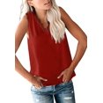 thumbnail image 2 of Womens Lace Trim Tank Tops V Neck Sleeveless Shirts 2025 Summer Casual Dressy Top Wine red L, 2 of 9
