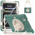 thumbnail image 1 of Funda para iPad Pro 11 2025 / 2024, Silicona Anti-caída + Capa Protectora de PC con Asa, Correa para el Hombro, Funda Protectora Resistente a Golpes y Tres Pruebas para Tablet, Verde, 1 of 6