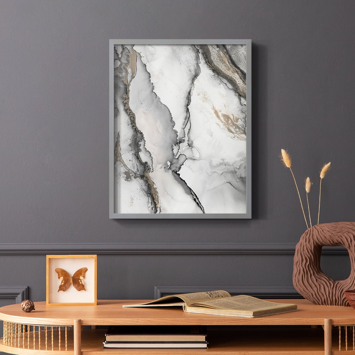 Abstract Ink Fantasy I in Paper Solid Wood 16 x 20 Framed Print