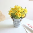 thumbnail image 4 of Advancent Maceta de margaritas para el hogar, oficina, escritorio, estilo Vintage, decoración Floral falsa, planta en maceta para el hogar, Flores artificiales amarillo, 4 of 6