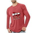 thumbnail image 2 of gbyLJF Men's Long Sleeve T-shirt Christmas Printed Round Neck Top Lightweight Casual Comfy Sweatshirt, 2 of 4