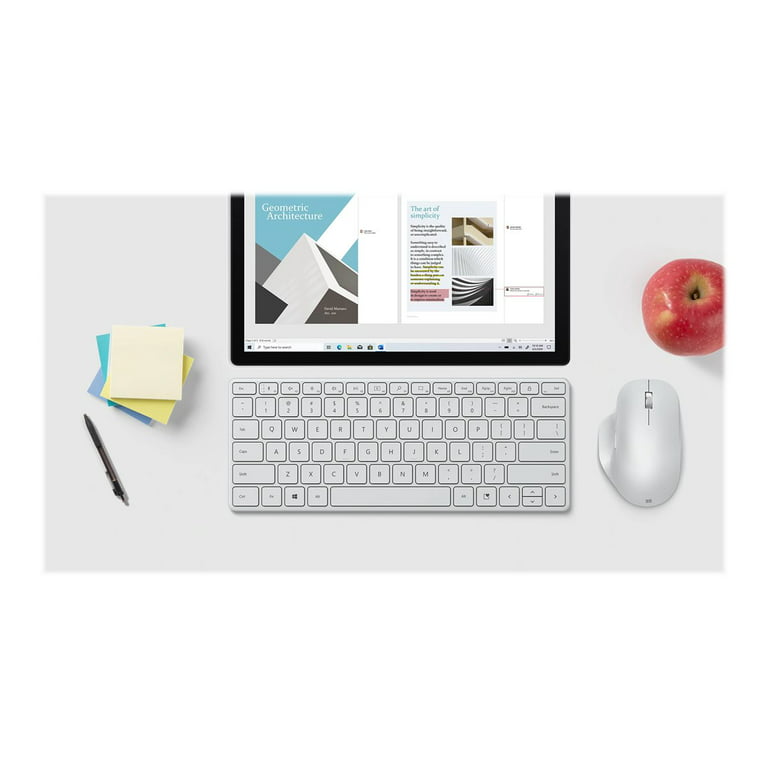 Microsoft Designer Compact Keyboard – Clavier Bluetooth Compact AZERTY –  Gris Glacier