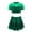 Green, variant on Aislor Kids Girls Lyrical Dance Suit Ballet Figure Skating Dancewear Crop Tops and Skirt Set 4-14 A Red 4