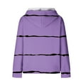 thumbnail image 5 of IROINNID Sales Hoodie for Women Stripe Long Sleeve Drawstring Hoodie Casual Waffle Pullover Tops,Purple, 5 of 6