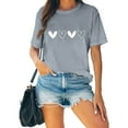 thumbnail image 2 of Outfmvch Tshirts for couple short sleeve shirts for women Love Heart Grahic Valentine's Day Crew Neck Graphic Short Sleeve Couple Tops Valentine's Day shirt shirts for women graphic t-shirts Grey 1 S, 2 of 6