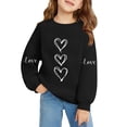 thumbnail image 6 of AUDeals Girls Heart Print Sweatshirt - Round Neck Long Sleeve Loose Fit Pullover Top for Kids Spring Fall Casual Everyday Wear, 6 of 6