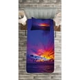 thumbnail image 3 of Ambesonne Nautical Quilted Bedspread Set 2 Pcs, Dream Sunset Magenta, Twin Size, Purple Blue, 3 of 3