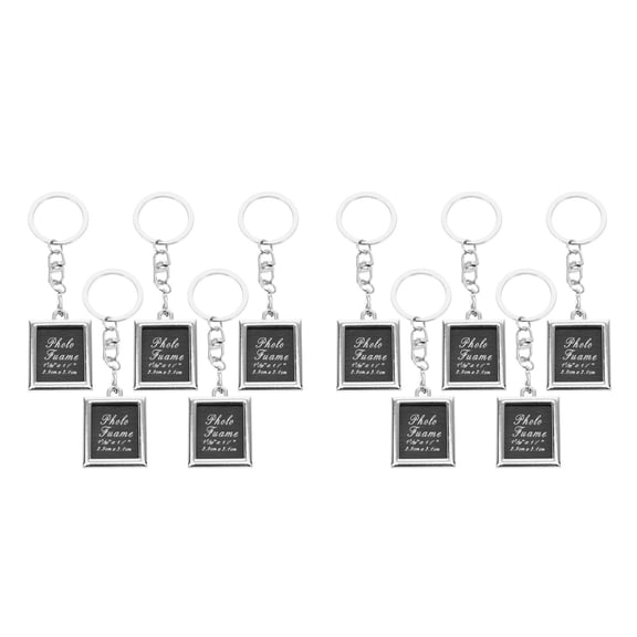2 Count Picture Frame Charm Keychain Couple Keychain Lovers Size 6 Silver