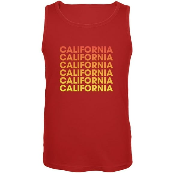 Old Glory California Repeating Gradient Red Adult Tank Top