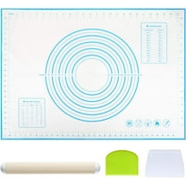 Naler 20" x 28" Reusable Silicone Pastry Mat with Measurements, Large Non-stick Dough Baking Mat Set