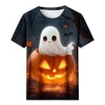 thumbnail image 4 of jobturf Womens Plus Size Halloween Shirt Party Short Sleeve Crew&nbsp;Neck T Shirts Holiday Loose Fit Graphic Festival Tops 4X-Large, 4 of 5