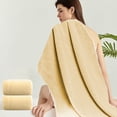 thumbnail image 4 of Toalla de baño suave, gruesa y absorbente de forro polar | Grande 27.5x55.1 in | Secado rápido para hotel, hogar, gimnasio, piscina, yoga, ducha | Color sólido duradero gris, amarillo, marrón, 4 of 9