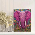 thumbnail image 2 of Qisvanset Framed Canvas Wall Art, 12x16 Inch Pink Elephant Floral Boho Wildlife Home Decor, 2 of 5