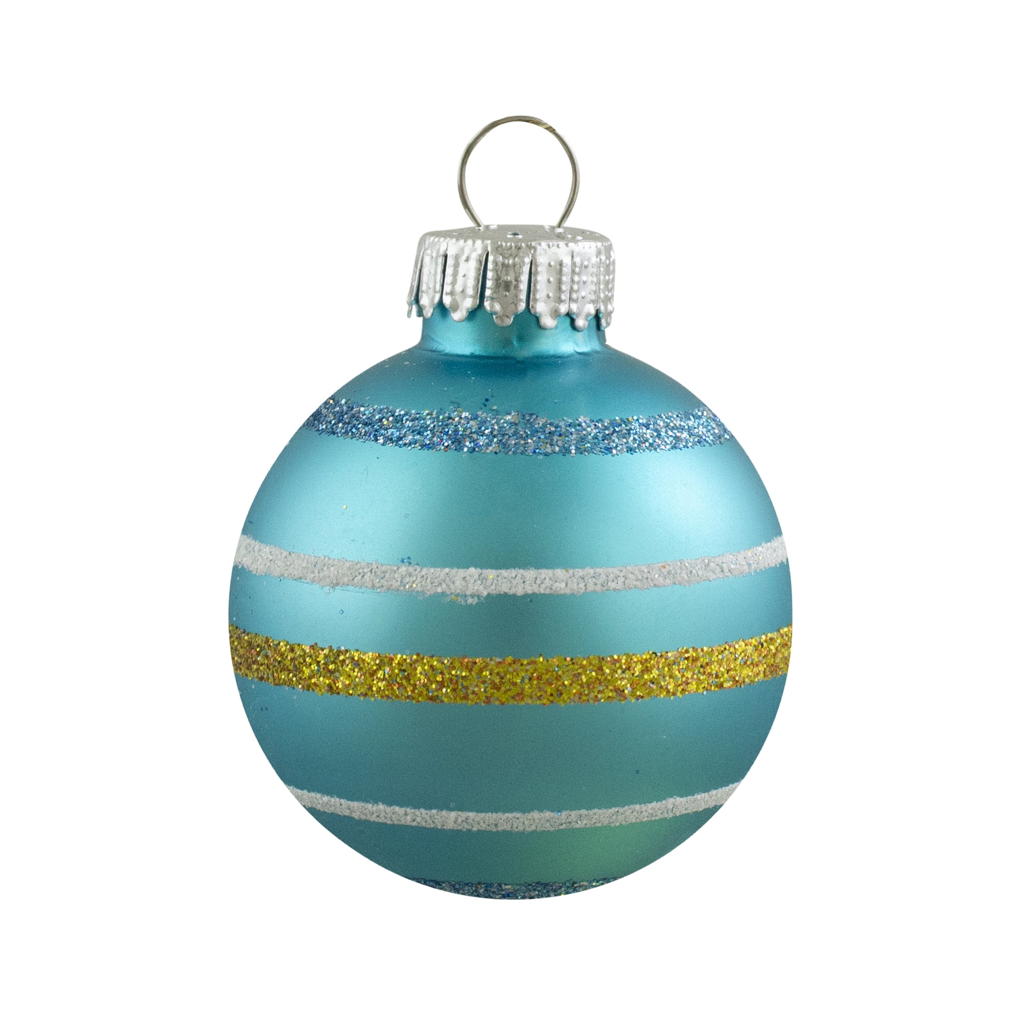 Swirl Glass Christmas Ball Ornaments - 1.5" (40mm) - Multicolor - 10ct