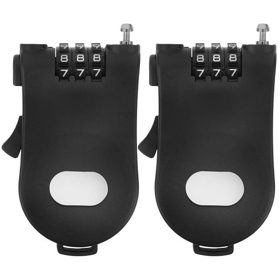 FOMIYES 2Pcs Portable Black Snowboard Cable Lock with Plastic Anti-Theft Password Mechanism