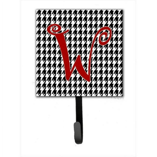 Carolines Treasures CJ1035-WSH4 Letter W Initial Monogram - Houndstooth Black Leash Holder Or Key Hook