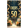 thumbnail image 4 of LUUFILx Gold Cheers to 50 Years Banner, Festive Decoration for Milestone Events and Celebrations, Backdrop for Anniversary Parties, Birthday Decors, Event Props, 4 of 9