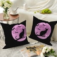 thumbnail image 4 of DaShan Halloween Pillow Cover 20x20 Set of 2,Black Cat Bat Decorative Pillow Cases Couch Cushion for Bedroom Home Decor, 4 of 6