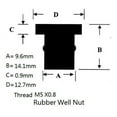 thumbnail image 3 of 10pcs Well Nut M5 Rubber Nut 5mm Metric Motorcycle Windshield Brass Lock Nut Bolt Kit For Installation Windshield Fairing, 3 of 6