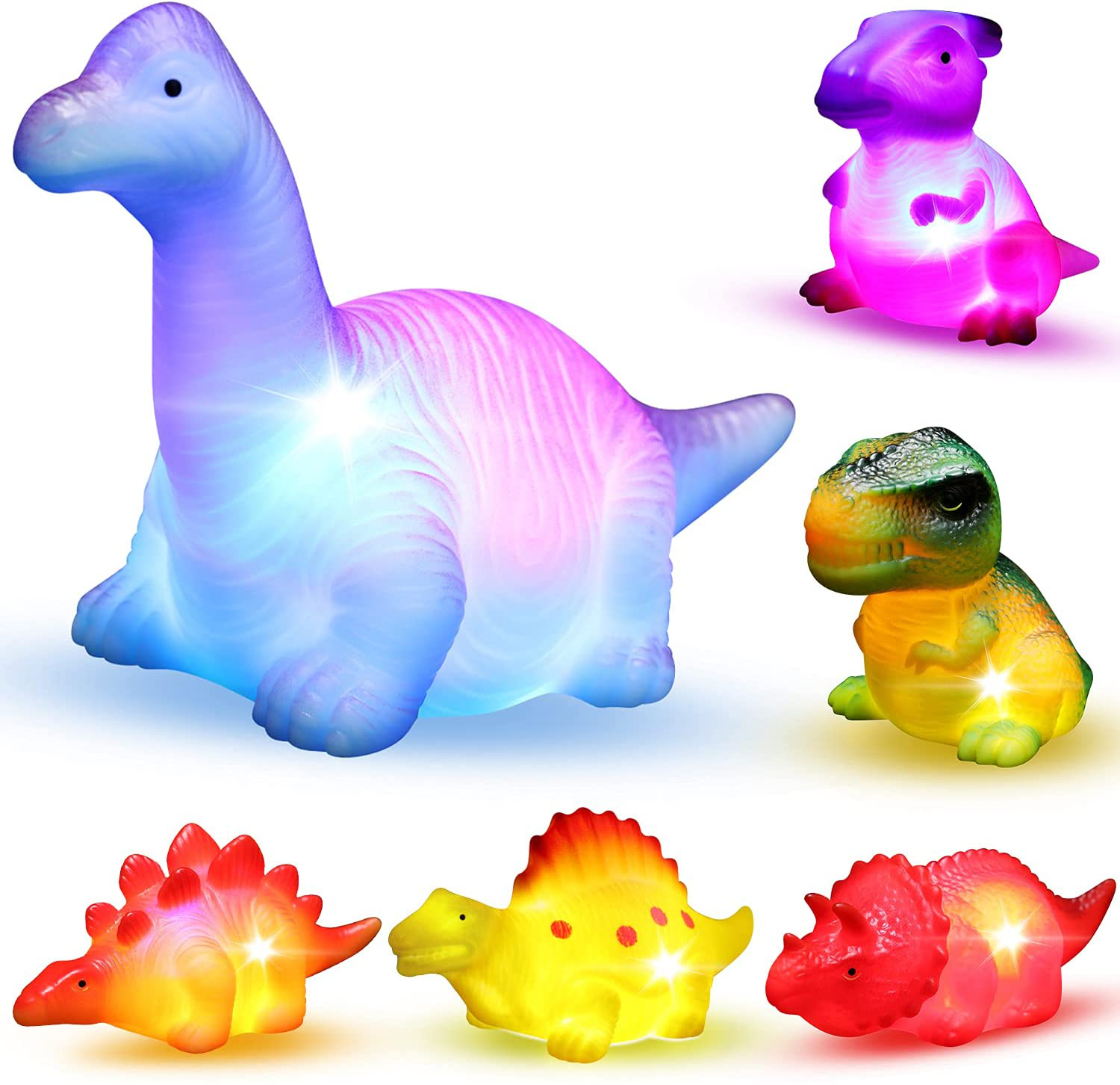 Soft Rubber Dinosaur Toy for Toddlers Floatable Water GizmoVine Baby Bath Toys 