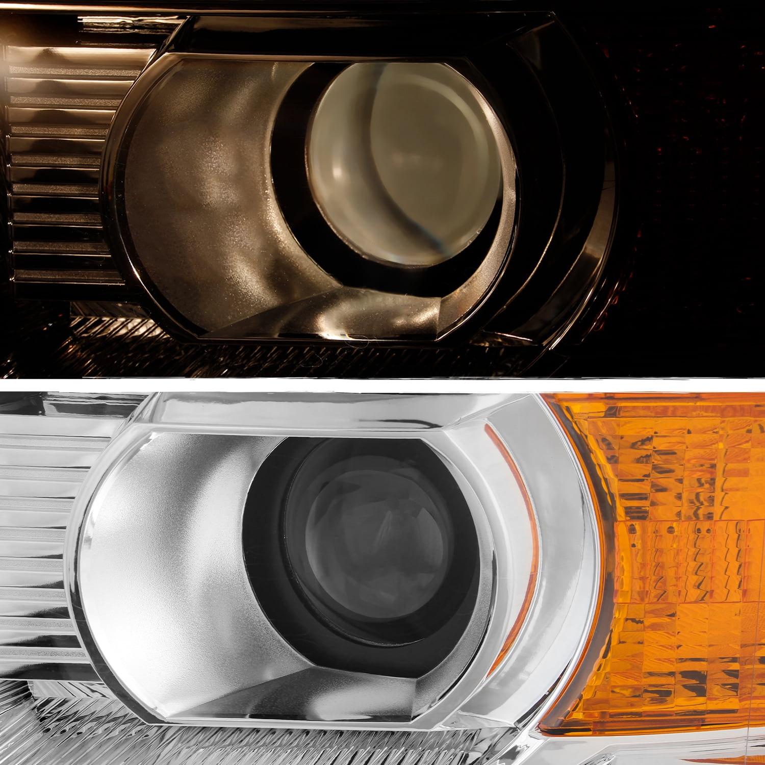AKKON - Fits 2014-2018 GMC Sierra 1500 2015-2019 Sierra 2500HD 3500HD [Halogen Type] Chrome Headlights Headlamps Pair
