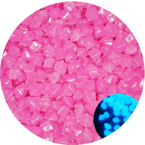 XmhyTop-A 200 PCS Pink Glow Stones, Decorative Glowing Stones for Fish Tank, Patio Garden Luminous Decorative Stones