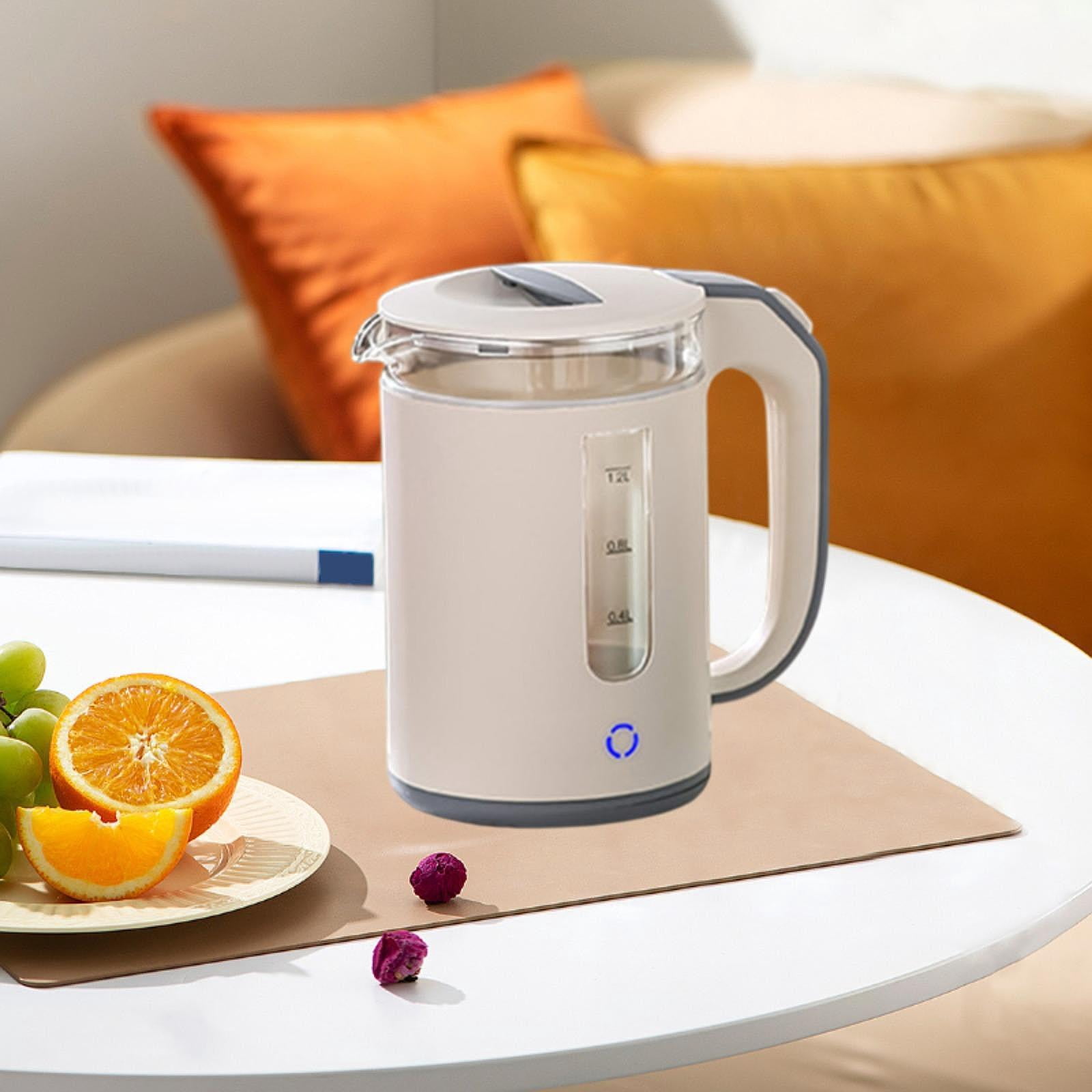Fiocias High Borosilicate Glass Electric Kettle Hot Water Kettle for Hotel Daily Use Apricot color
