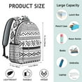 thumbnail image 6 of Boho Fashion Bookbag for Women - Ethnic Print, 17" Laptop Compartment, Large Capacity Oxford Fabric Daypack for Campus & Weekend Getaways, 6 of 6