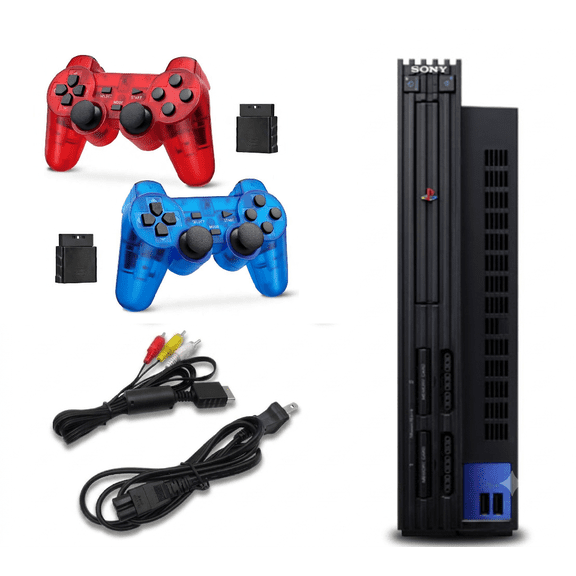 Pre-Owned Playstation 2 Console, Two Transparent Wireless Controller