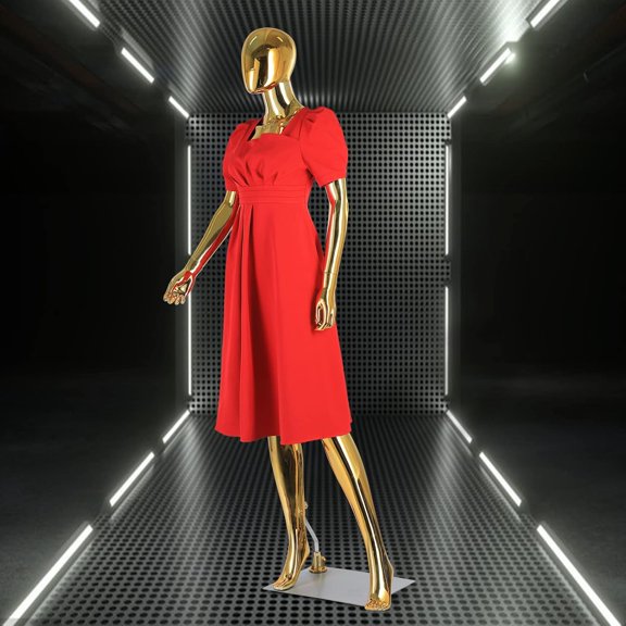 Female Mannequin Full Body Golden, 70" Adjustable Mannequin Stand Realistic Model Display Set Plastic Detachable Manequins with Metal Base for Display