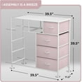 thumbnail image 4 of Nightstand Chest 9 Drawers Bedside Organizer Dresser Furniture for Bedroom and Office - Pink, 4 of 7