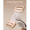 thumbnail image 4 of Wearlizer Braided Magnetic Band Compatible with Apple Watch 38/40/41/42/44/45/46/49mm, Stretchy Nylon iWatch Band with Clover Charm, Elastic Woven Strap for iWatch Series 11 10 9 8 7-1 SE Ultra, 4 of 7