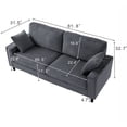 thumbnail image 2 of DEALTOPS 82" Corduroy Loveseat Sofa, 2-Seater Upholstered Couch with Sturdy Iron & Wood Frame, Dark Gray, 2 of 7