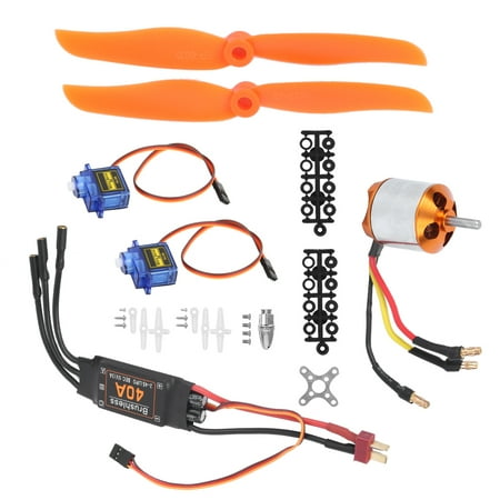 A2212 1250KV Brushless Motor + 40A ESC + SG90 Servos + 8060 Propellers - 4-in-1 RC Airplane Parts Kit