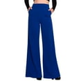 thumbnail image 1 of jovati Pantalon Palazzo Fluide pour Femmes Taille Haute Mode Uni Ample Grand Long, 1 of 9