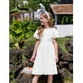 thumbnail image 6 of Arshiner Girl's Casual Dress Summer Scoop Neck Short Sleeve Flowy A-Line Dress, 6 of 8