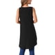 thumbnail image 3 of INSPIRAR CHIC Top sin mangas para mujer, cuello redondo, dobladillo asimétrico, ajuste holgado, blusa casual de largo alto y bajo, negra, talla S, 3 of 5