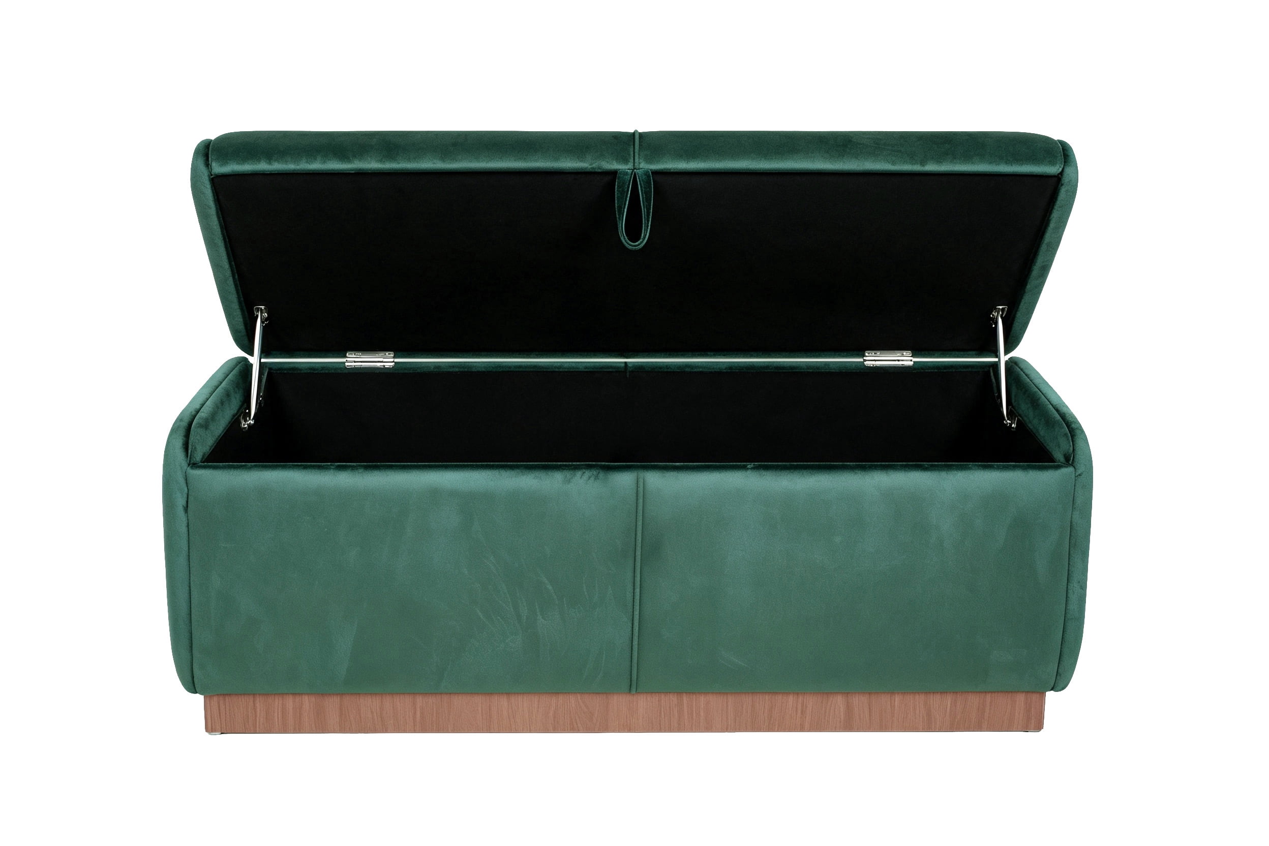 Euroco 47.2" Storage Ottoman Bench,Upholstered Footrest Entryway Bench, End of Bed Bench for Living Room Bedroom,Green