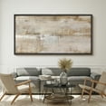 thumbnail image 2 of Large Framed Canvas Print Neutral Beige and White Textured with a Weathered LookWall Art Decorative Ready to Hang Painting for Living room Bedroom 60x30 inches Black Frame, 2 of 9