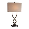 thumbnail image 2 of Uttermost 27811-1 Talema Aged Silver Leaf Table Lamp with Beige Linen Shade, 2 of 9